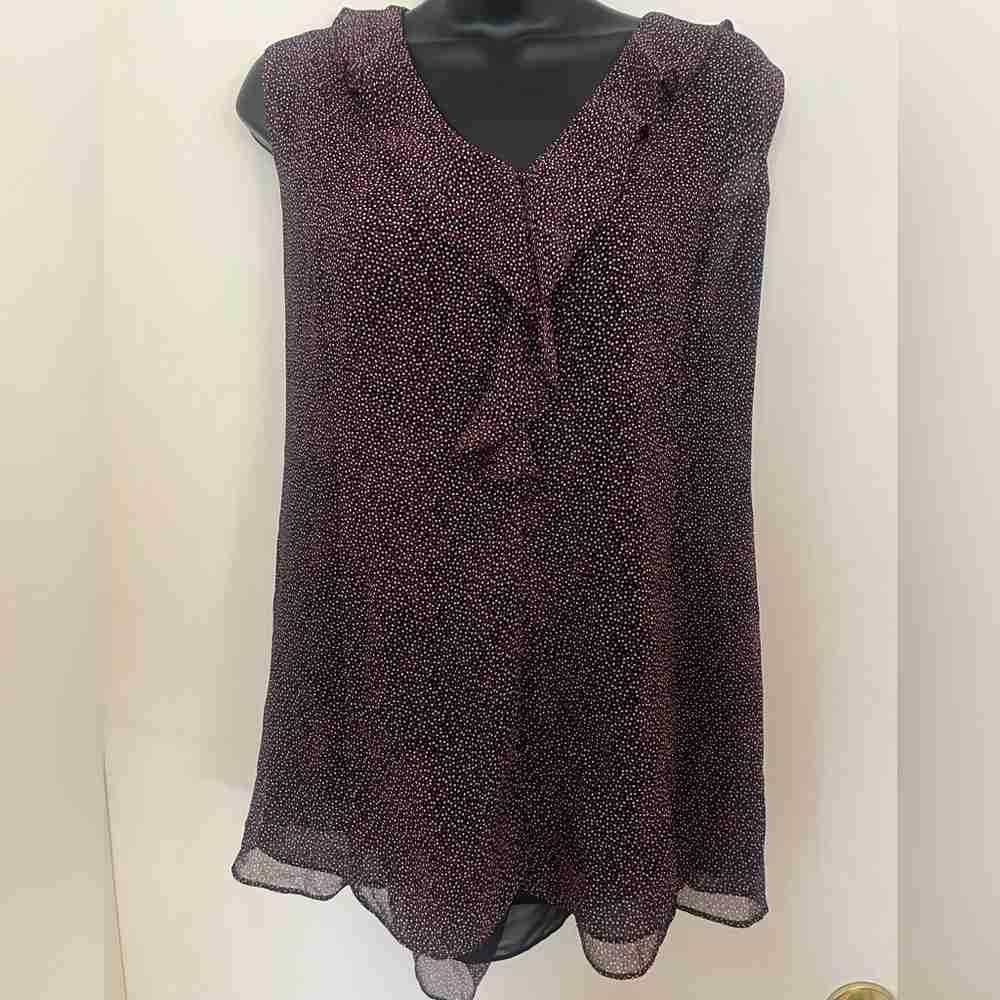 Women's Sleeveless Ruffle Top - Black and Pink